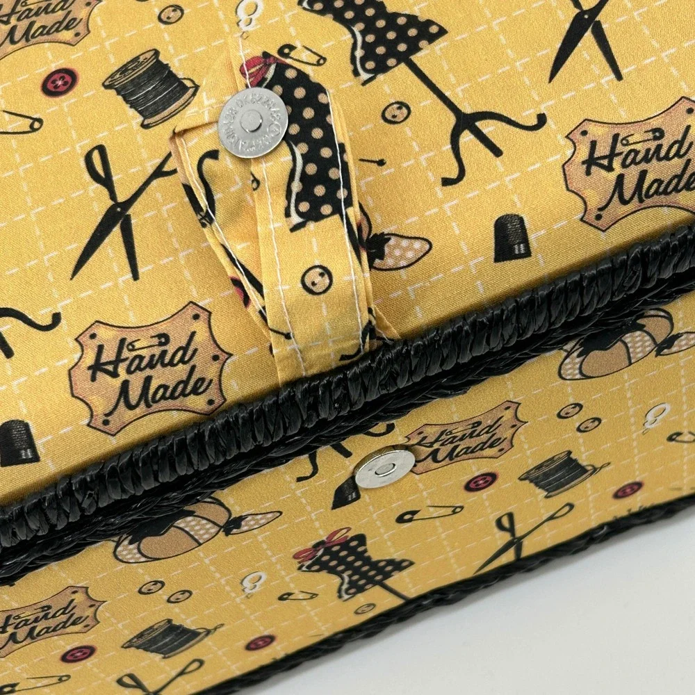 Dyno Sewing Craft Basket Handle Yellow Black Fabric Wicker Trim‎ Accessories NEW